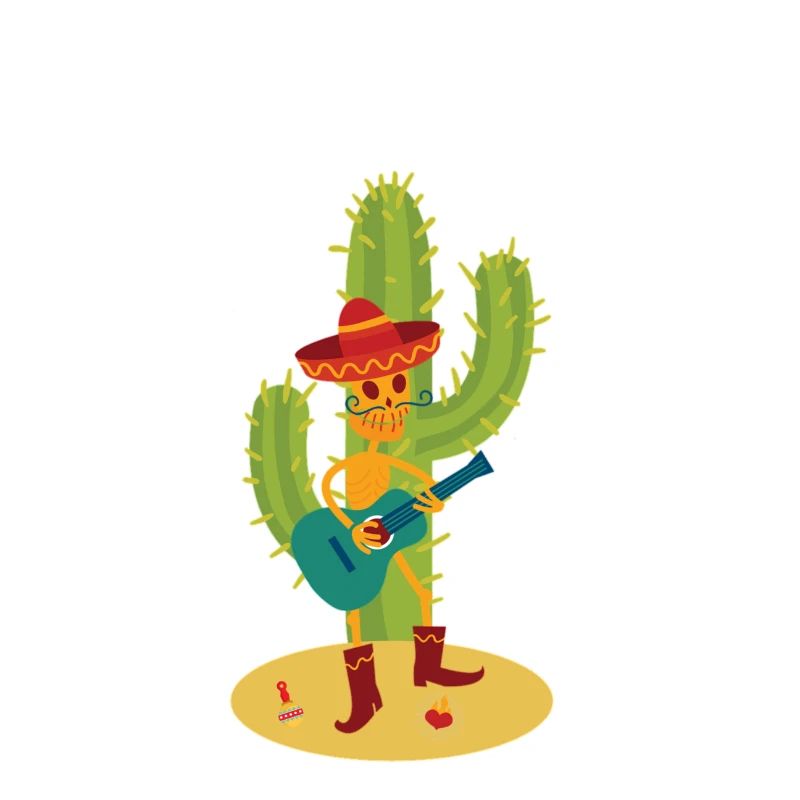 Squelette avec guitare