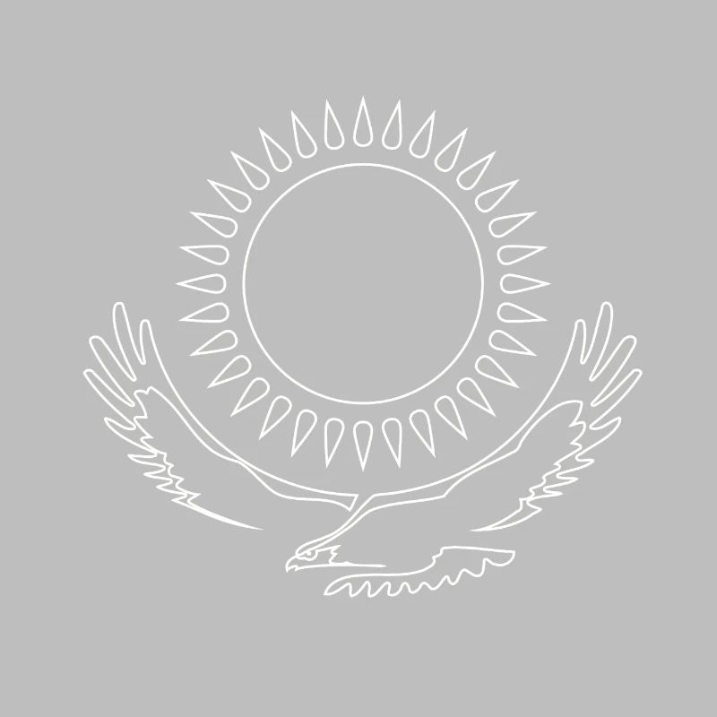 Kazakhstan Eagle steppe eagle line white flag