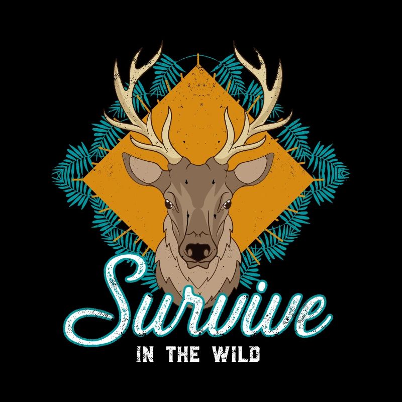 Survive In The Wild Deer Motif