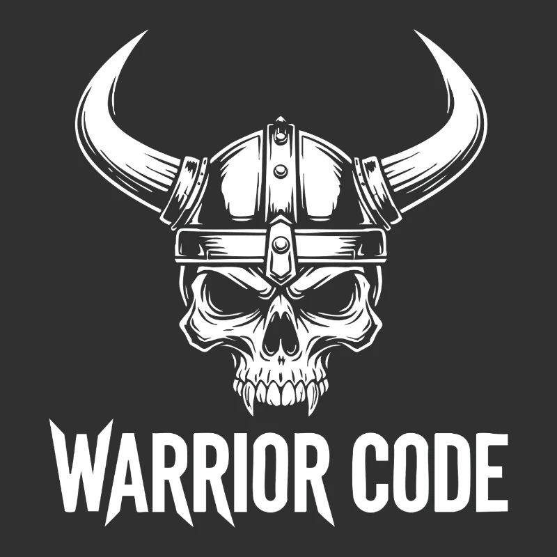 Kriegercode, Schädel, Wikinger, nordischer Hörnerhelm,