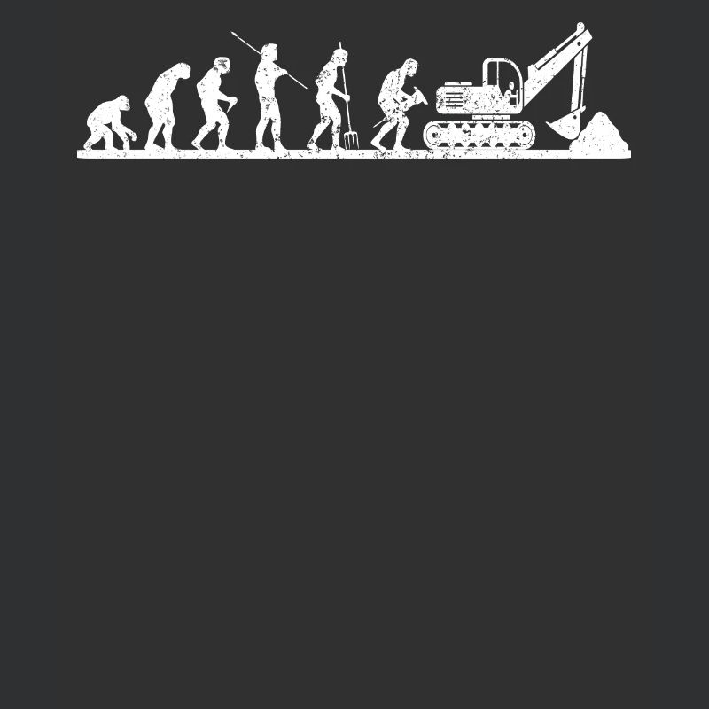 Funny excavator driver digging excavator evolution