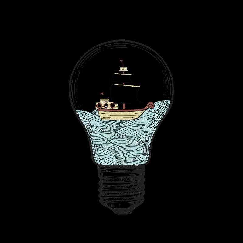 Never Stop Exploring Light Bulb Sailor Sail