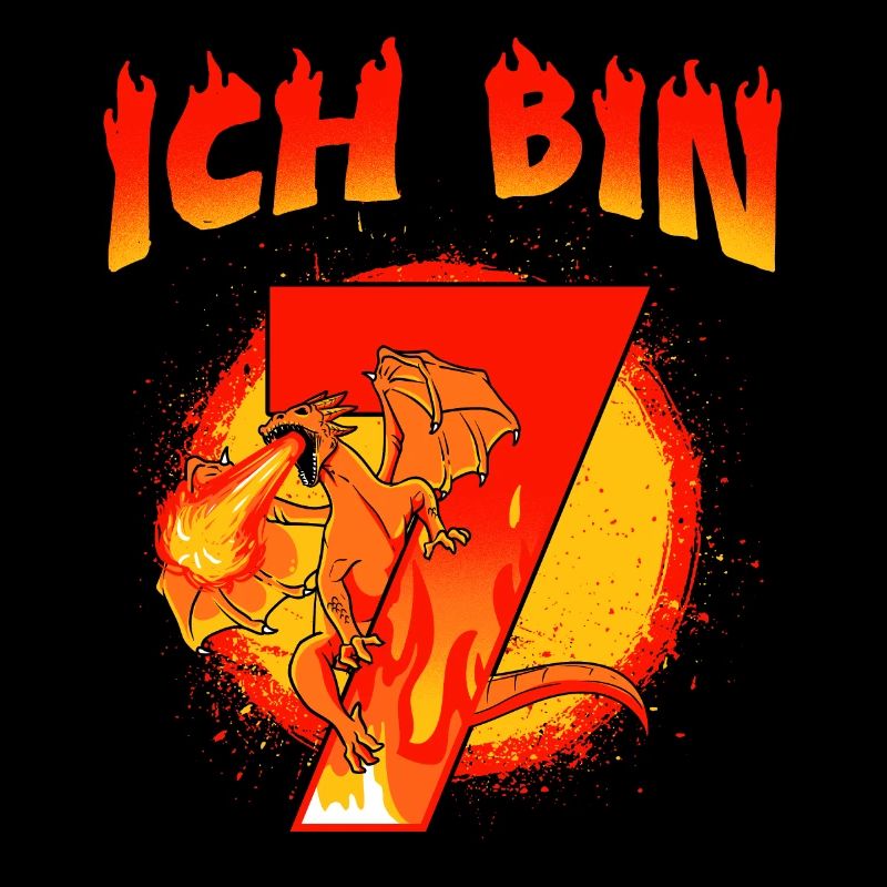 7 Geburtstag Junge 7 Jahre alt Drache