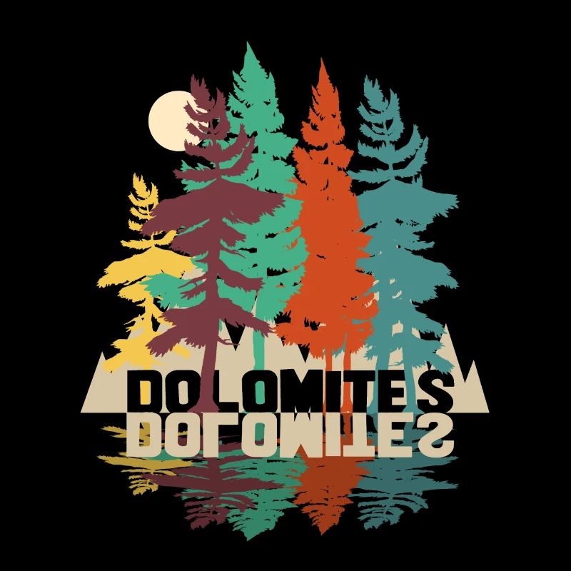 Dolomites with forest and trees
