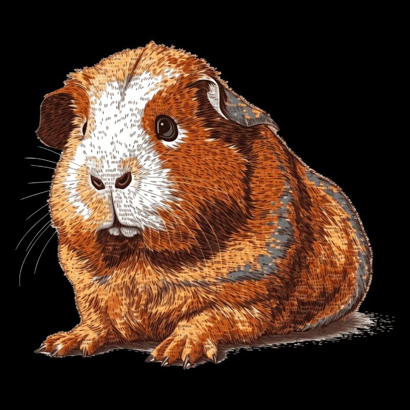 Cute Retro Guinea Pig 8 Bit Graphics