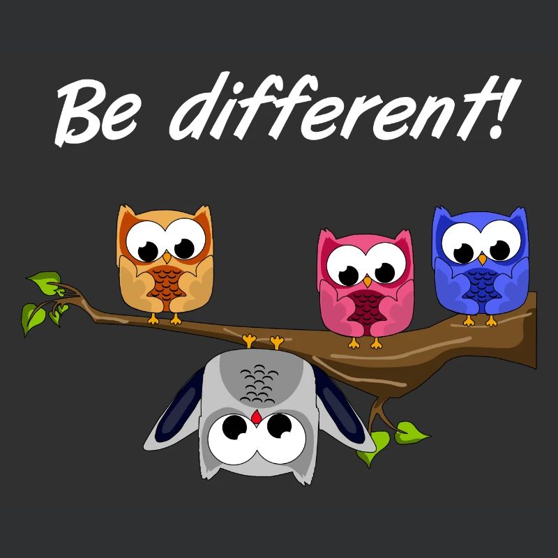 Être différent! - Sweet Fun Saying - Devise des hiboux