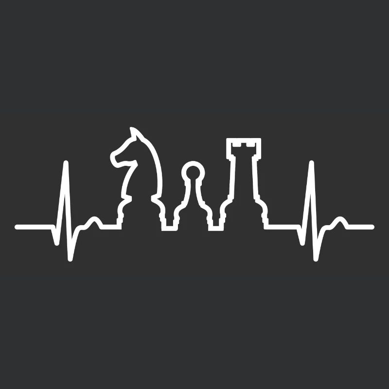 ECG curve - heart curve - pulse, chess - chess matt