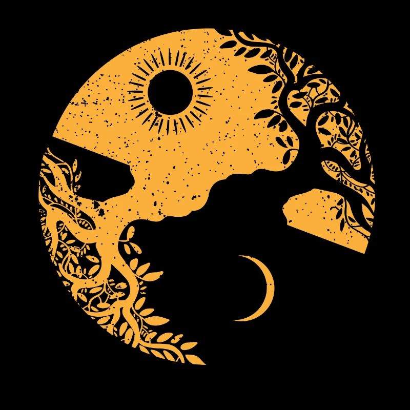 Yggdrasil Yin Yang Symbol Antike Wikinger