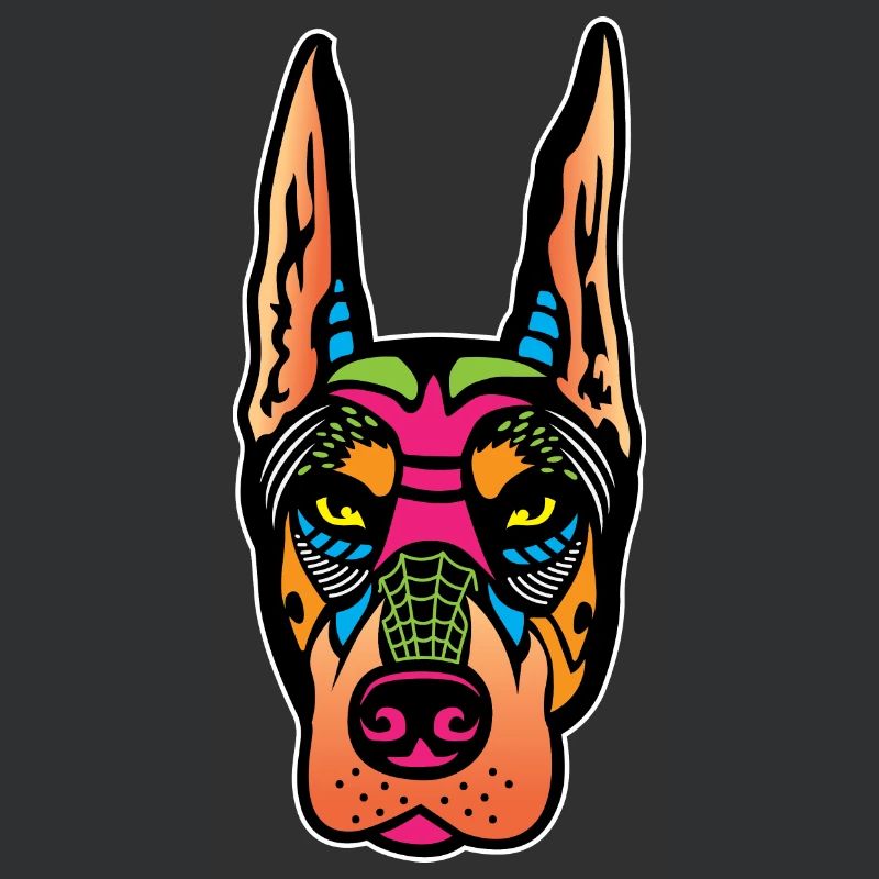 Schädel Dobermann. Maler Gift