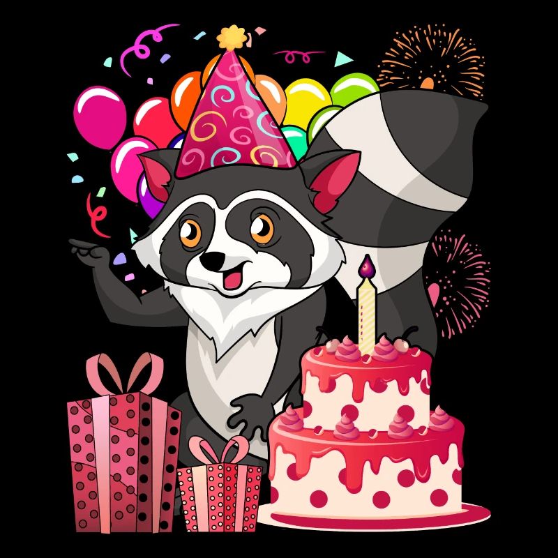 Geburtstag Party Geschenk Tier Waschbär