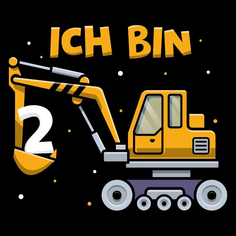 Bagger Design Ich Bin 2. Jahre 2. Geburtstag Bagge
