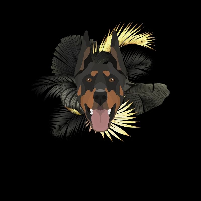Goldener Hund Dobermann