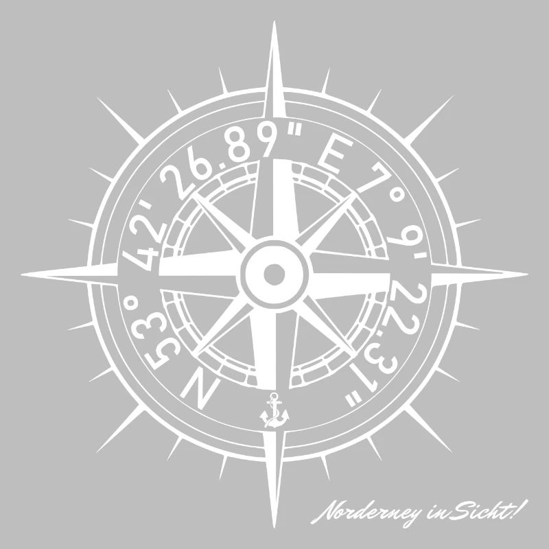 Norderney coordinates compass North Sea island dune
