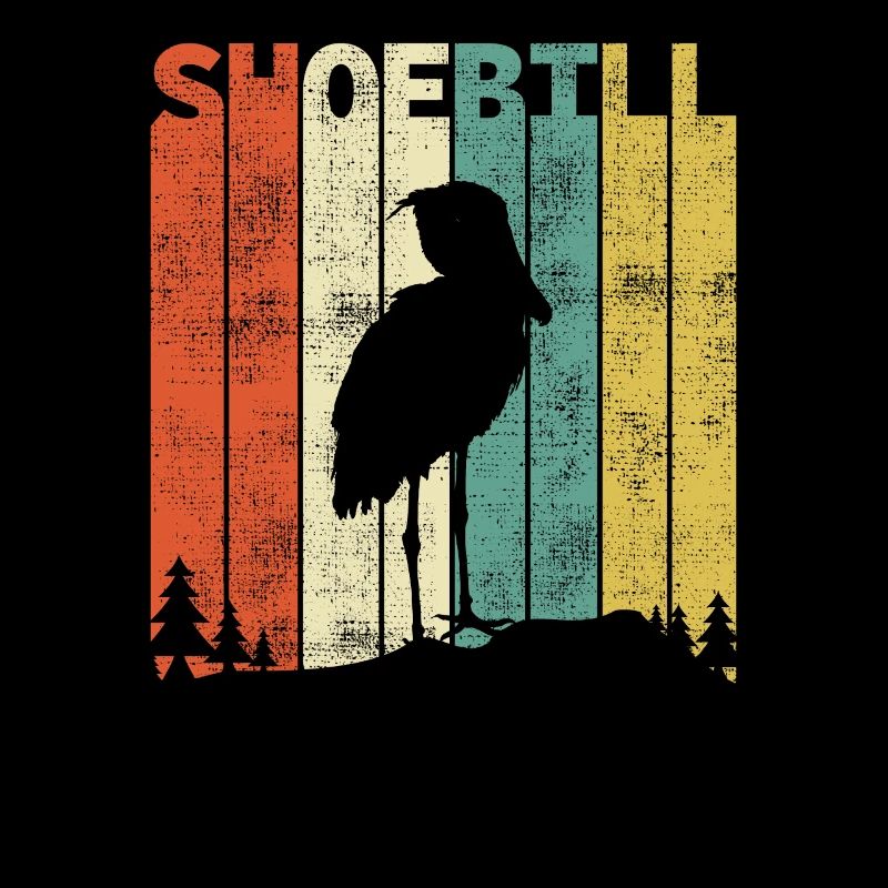 Retro Schuhschnabel Storch Vogel Geschenk
