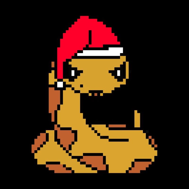Snake Pixelated Christmas - Funny Snake