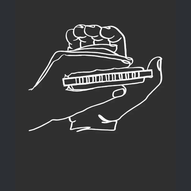 Harmonica Oneline Art - Harmonica Player