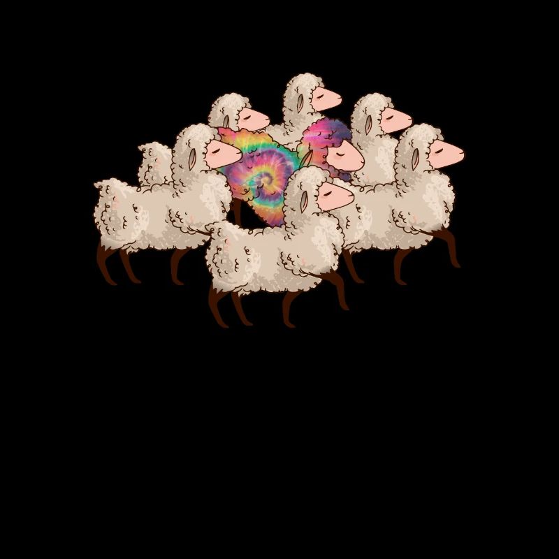 Rainbow Sheep in Herd - Hippie Costume Tie Dye