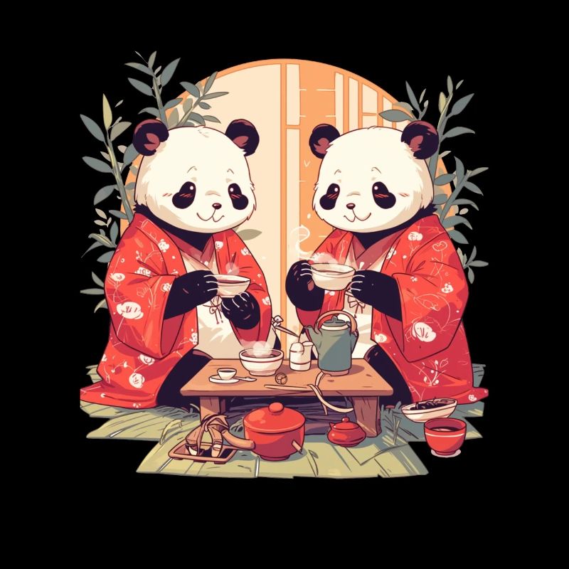 Panda Bear Tea Ceremony Japanese Giant Panda