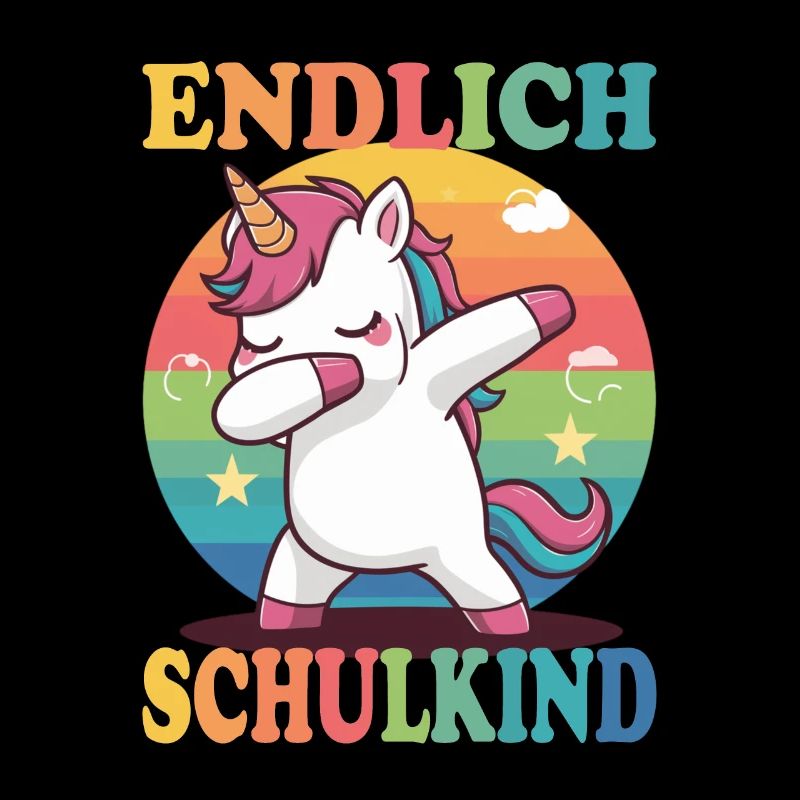 Endlich Schulkind Lustiges Einhorn Schulanfang