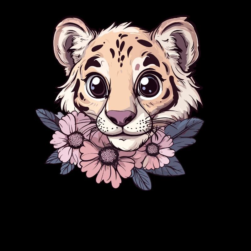 Tiger mit Blumenblick