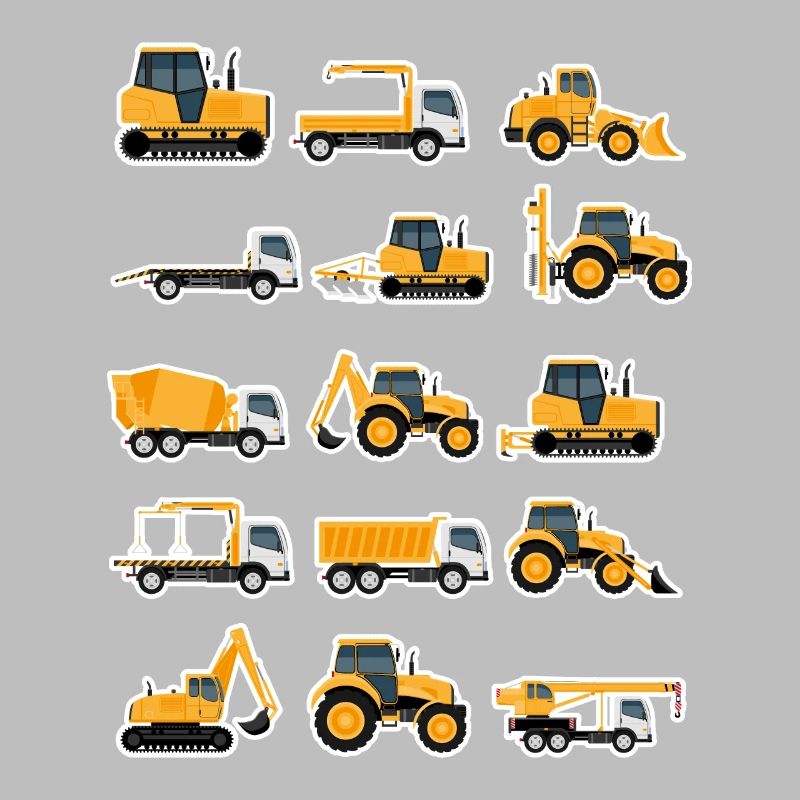 Construction site construction vehicles collection excavator gift