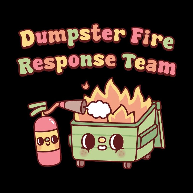 Cute Funny Dumpster Fire Response Team