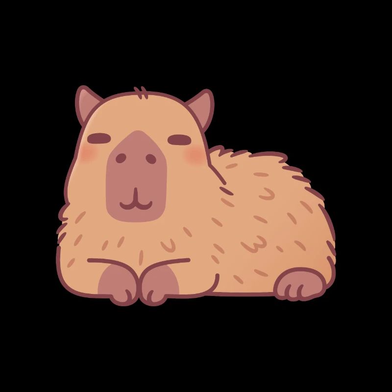 Mignon Doodle Capybara au repos