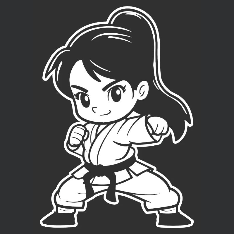 Kleines Karate Mädchen Comic