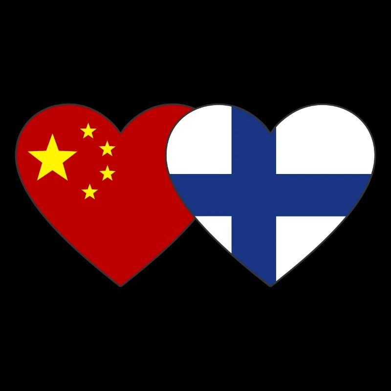 Chine Finlande Drapeau du cœur