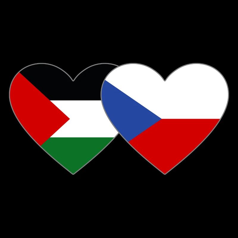 Palestine République tchèque Drapeau Coeur