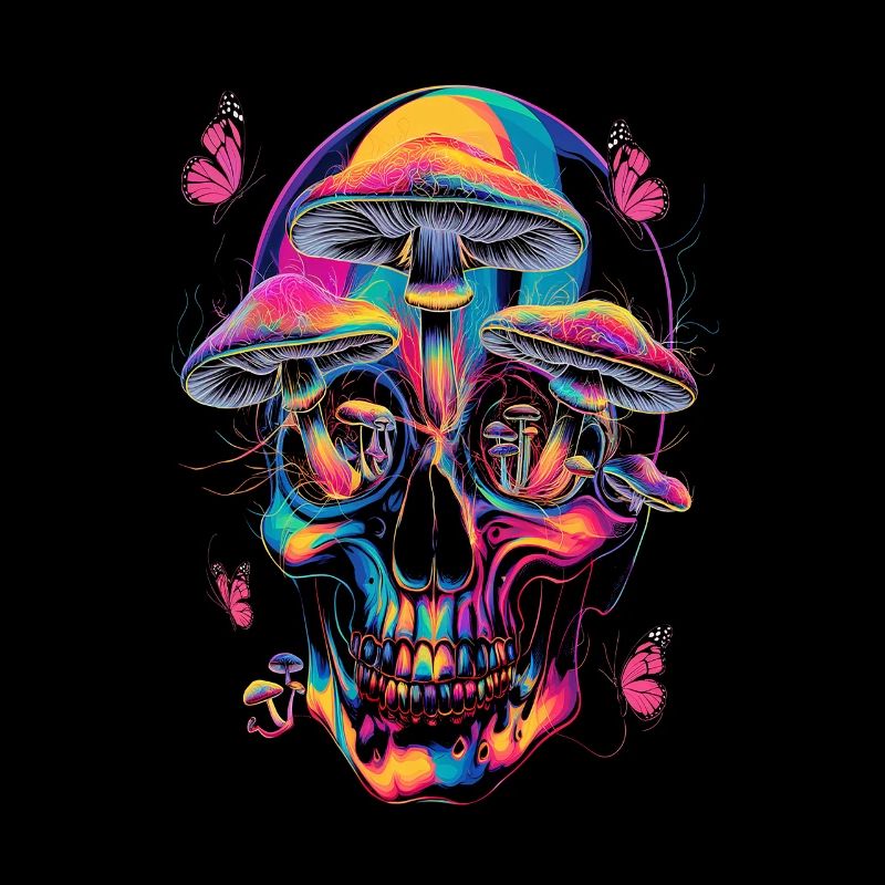 Psychedelic Skull Totenkopf
