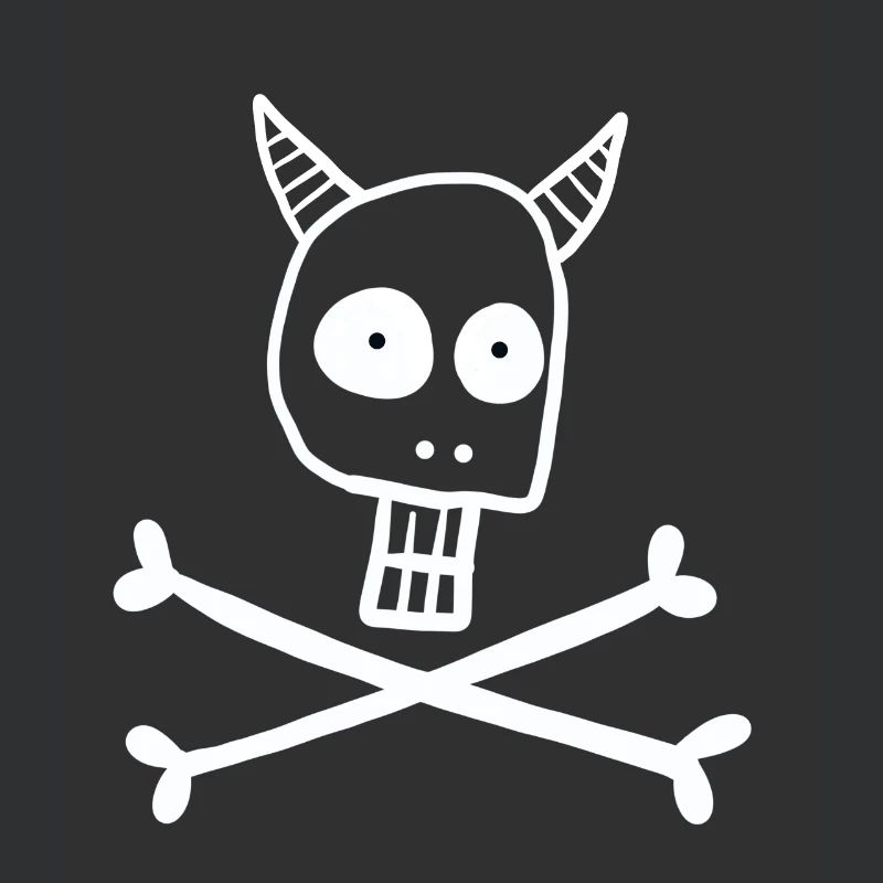 Skull with devil horns