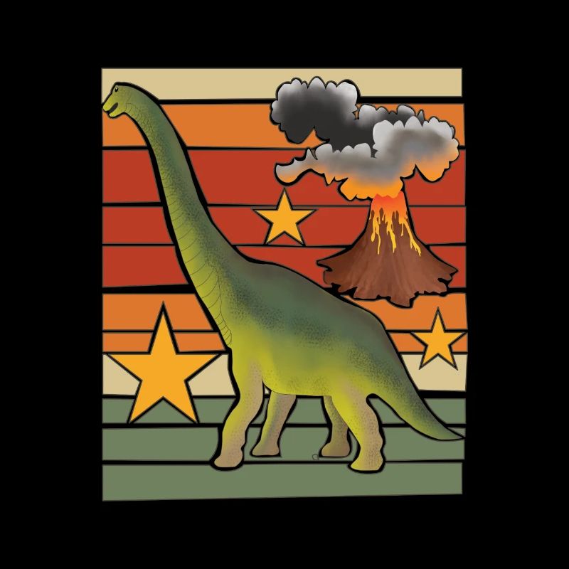 Dino und Vulkan Retro