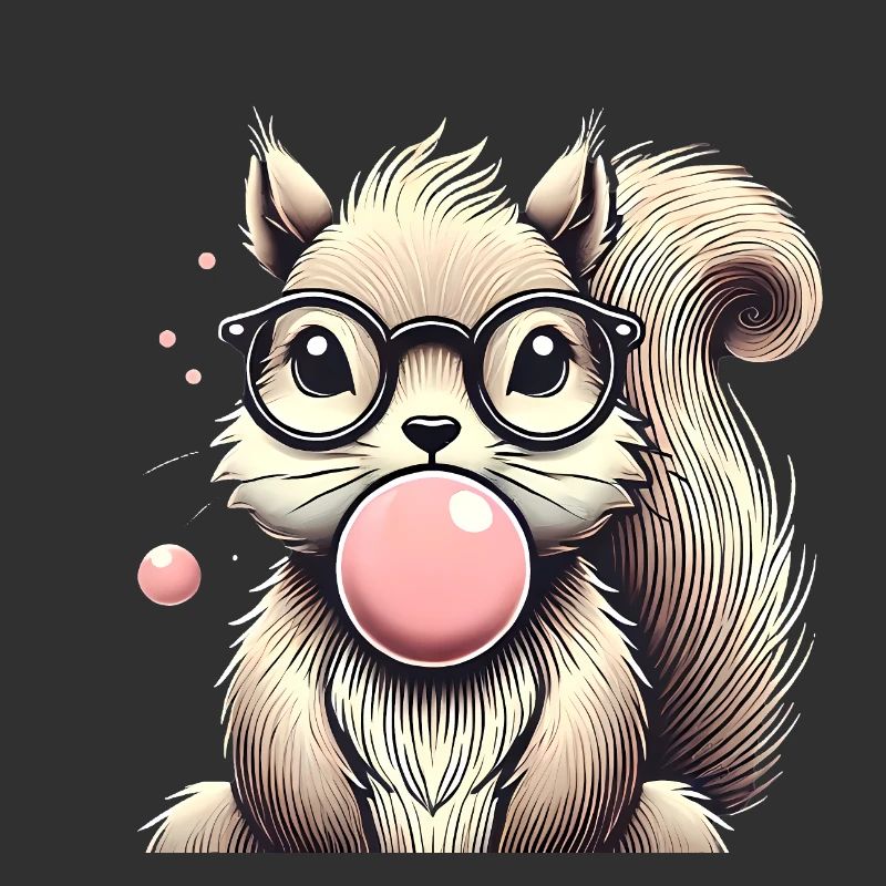 Cool Squirrel with Bubblegum Glasses