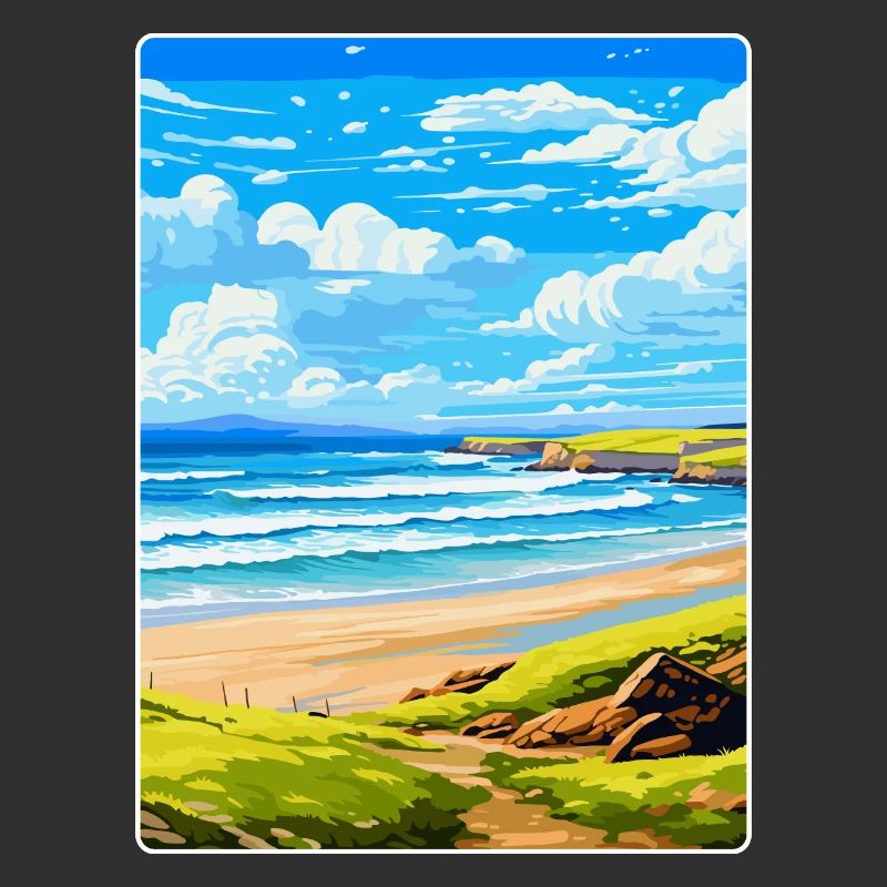 Constantine Bay, Cornouailles, Angleterre, Royaume-Uni, Affiche de voyage
