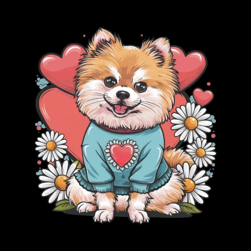 Pomeranian Zwergspitz mit Herzchen