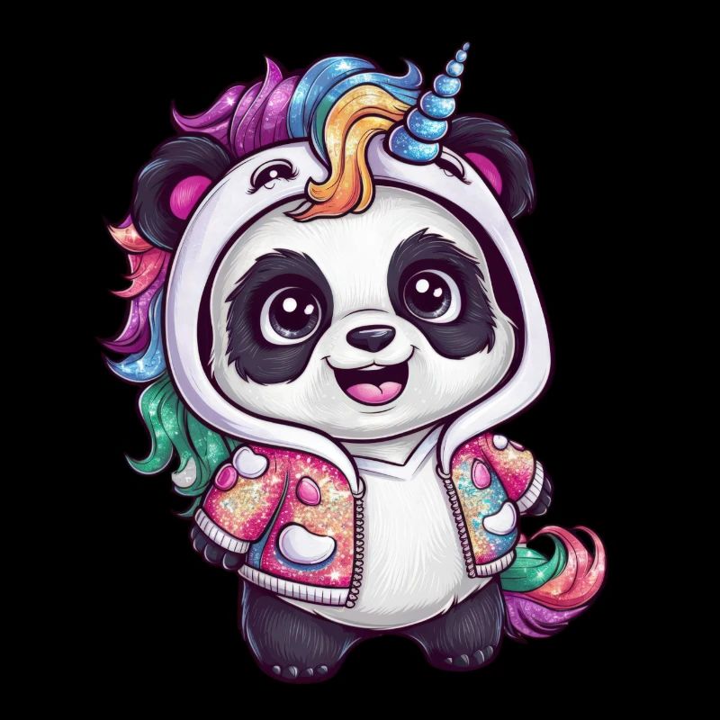 Mignon panda licorne