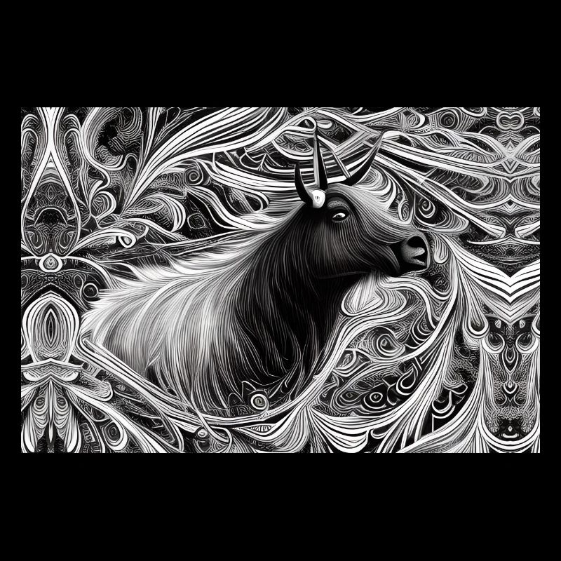 Taureau de Camargue abstrait