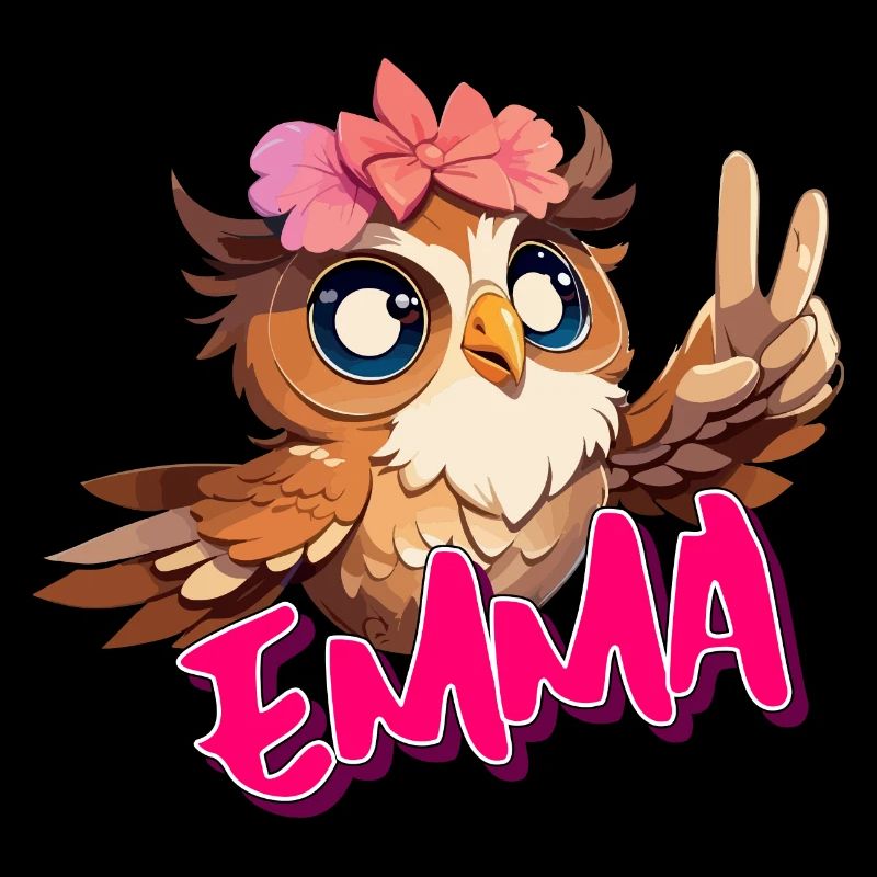 EMMA - Schöner Mädchen Name mit süßer EULE