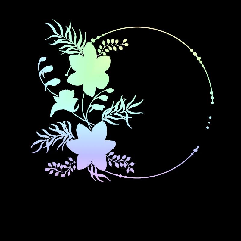 Circular frame flowers ornaments