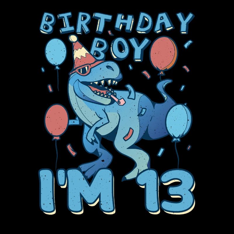 Boy Age 13 Year Old Cute Birth Born Roar Dinosaur