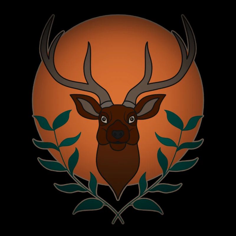 Rothirsch Geweih mit Hirschgeweih