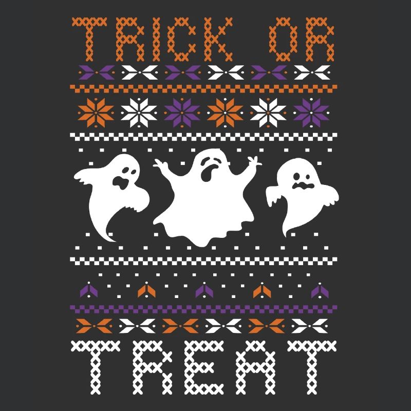 Stitch Pattern Ghost Creatures Trick Halloween