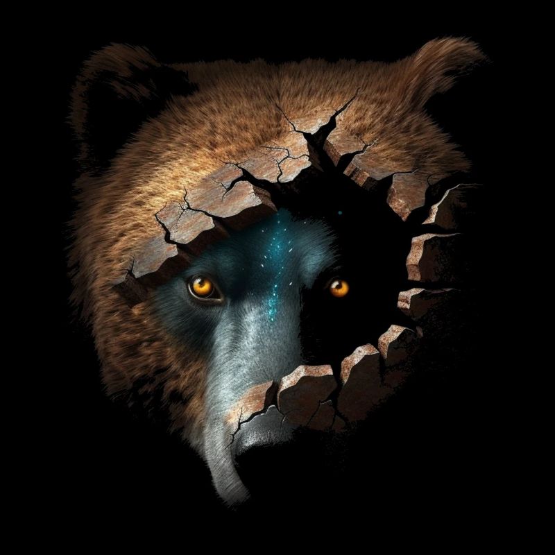 Bear Artwork Fantasy Creative Gift Animal Motif
