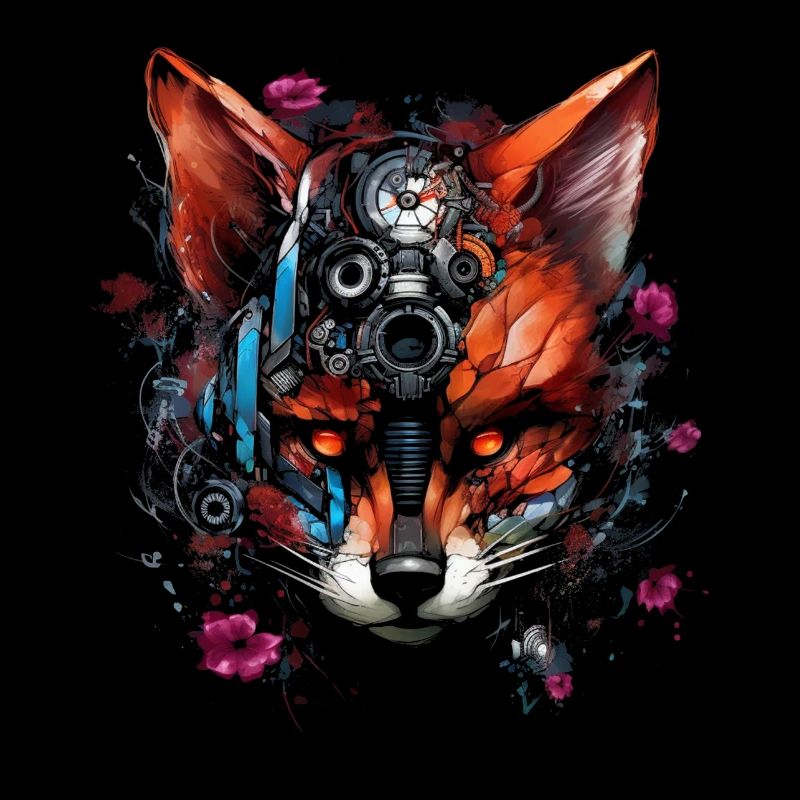 Fuchs Tierliebhaber Geschenk Tier Blumen