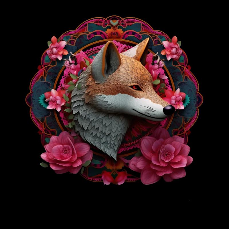 Fuchs Tierliebhaber Geschenk Tier Blumen