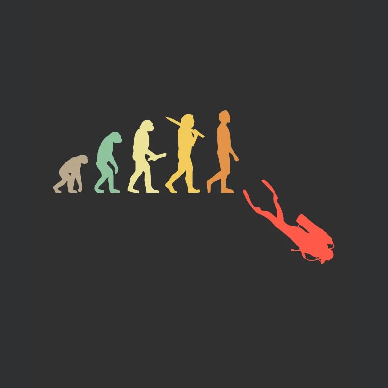 Retro Diving Evolution Geschenk für Taucher