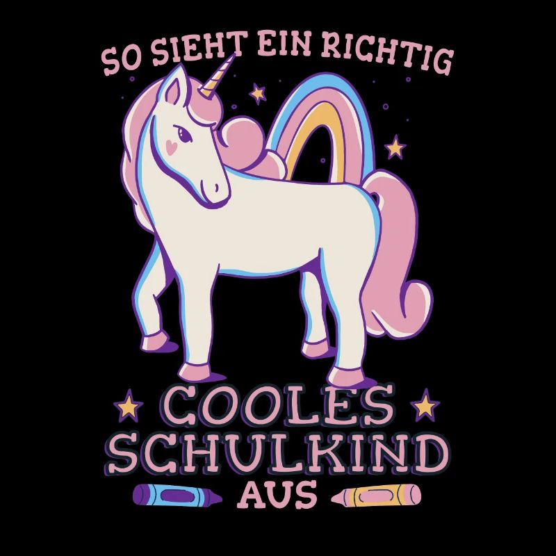 Süßes Einhorn Mädchen Schulkind
