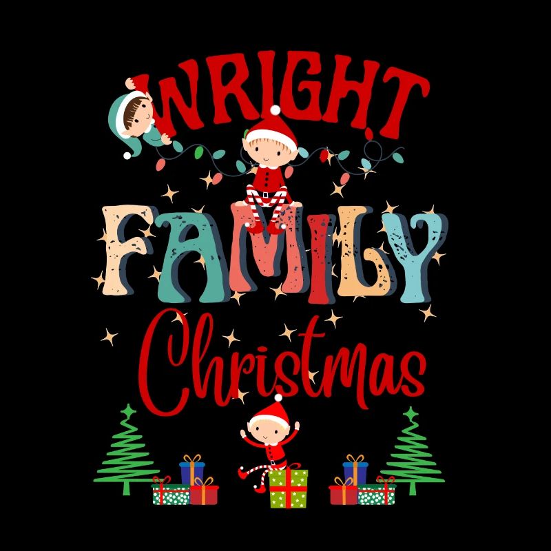 Conception de célébration de Noël de la famille Wright