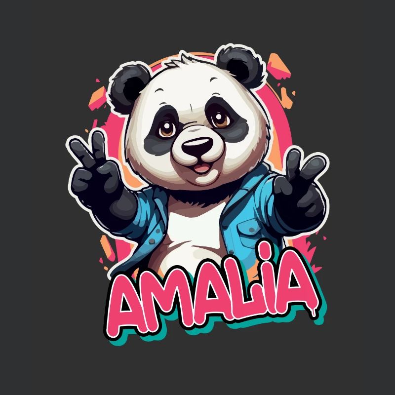 AMALIA - Schöner Mädchen Name mit coolem Panda